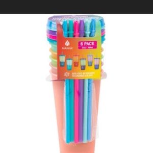 MANA 6 PACK RE-USABLE COLOR CHANGING TUMBLERS WITH LID AND STRAW